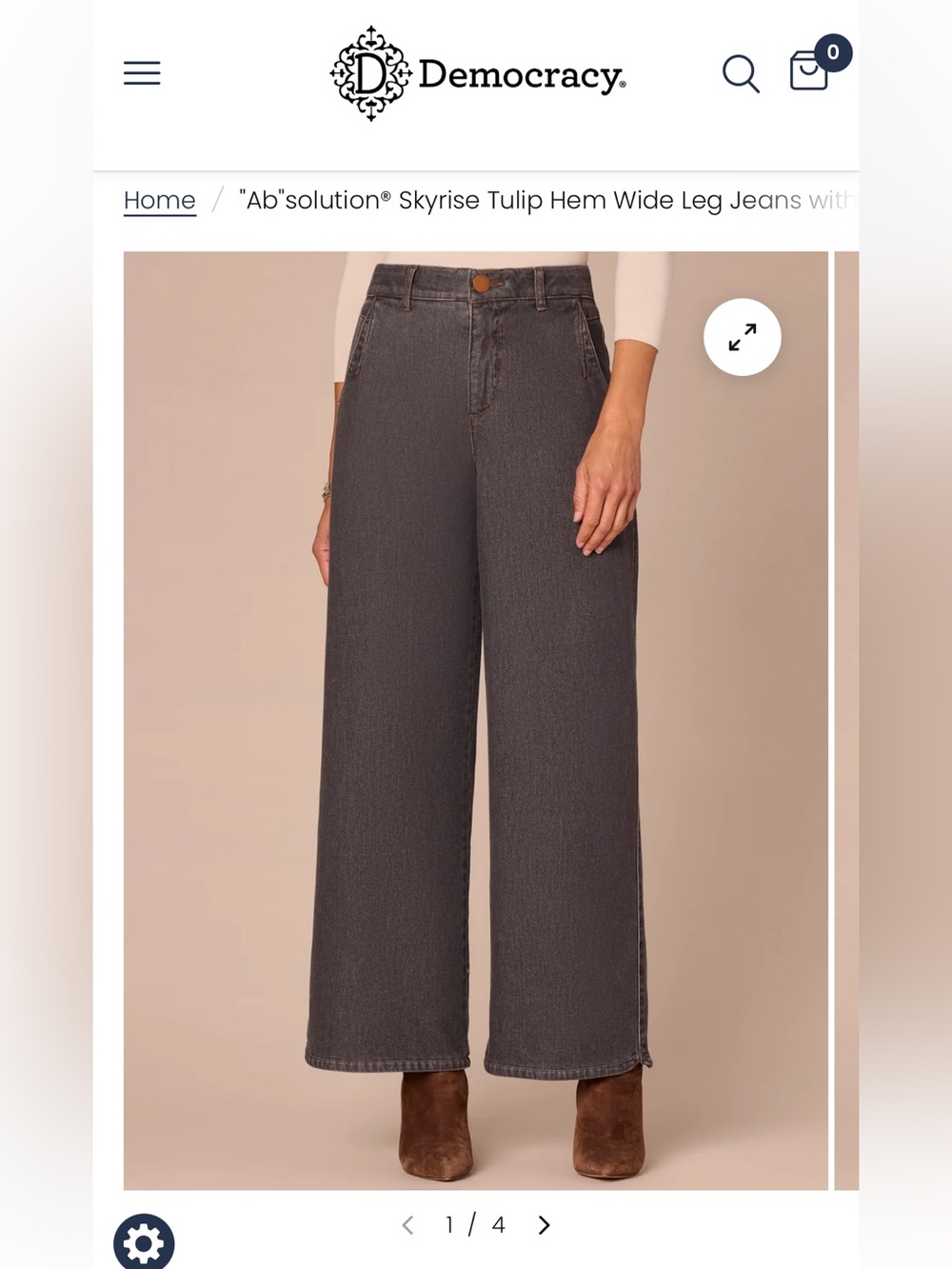 Democracy Wide Leg Jeans - Charcoal Gray